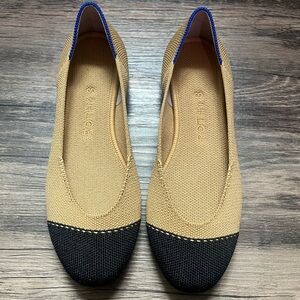 Rothy’s The Square Flats Brand New Size 5 - Camel w Black Accent